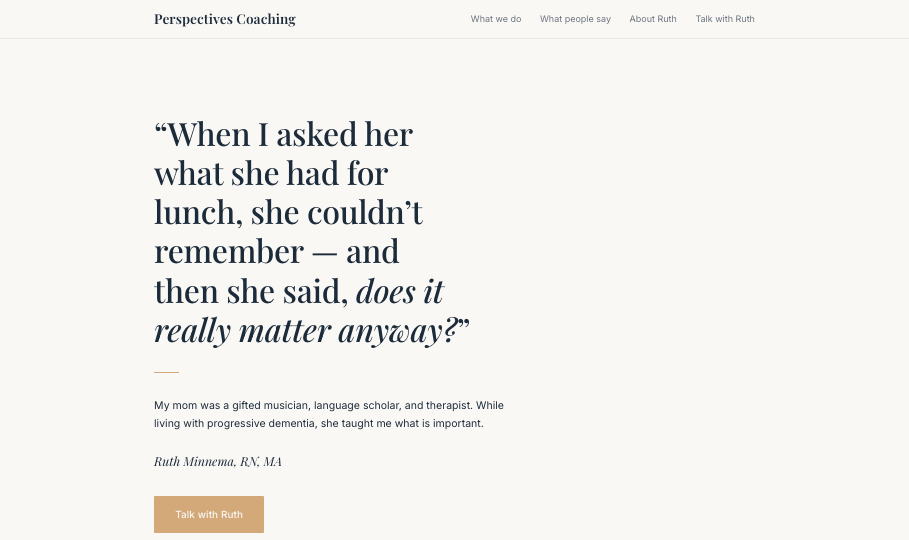 Perspectives Coaching home page